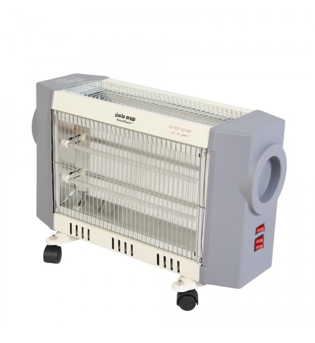 دفاية كهربائية هوم ماستر1500واط بعجلات 2 وجه مع تحكم بالحرارة وحماية من الحرارة الزائدة