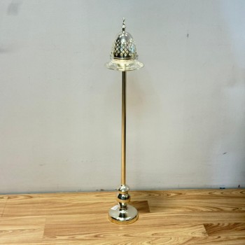 مبخرة ديكورية فاخرة بتصميم عصري أنيق، مصنوعة بلون فضي لامع يعكس الفخامة والرقي 87سم 