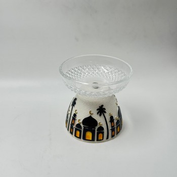 صحن ديكوري أنيق بتصميم مستوحى من الطابع الإسلامي،  14×15×5سم