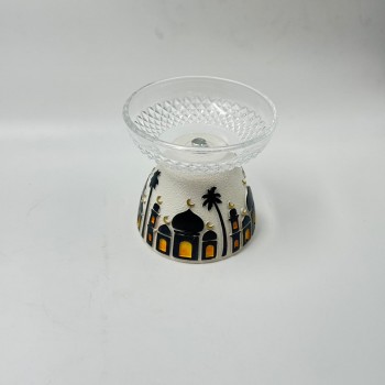 صحن ديكوري أنيق بتصميم مستوحى من الطابع الإسلامي،  14×15×5سم