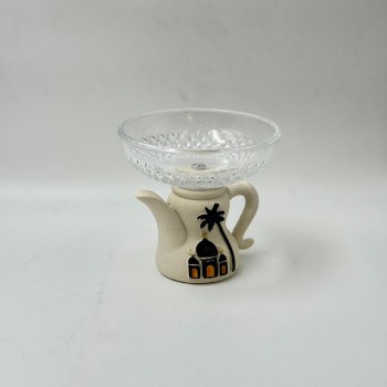 صحن ديكوري أنيق بتصميم مستوحى من الطابع الإسلامي،  14×15×5سم