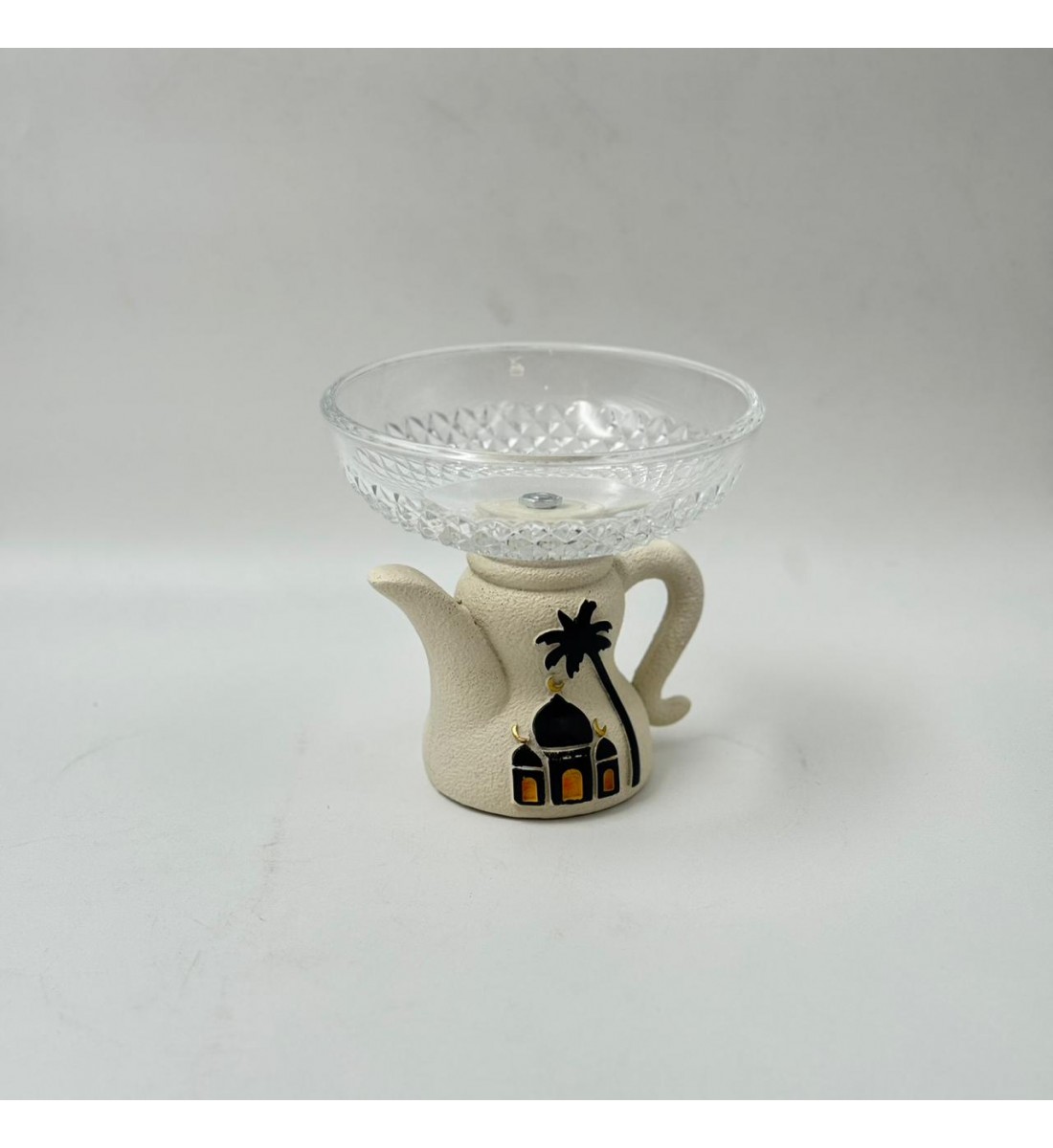 صحن ديكوري أنيق بتصميم مستوحى من الطابع الإسلامي،  14×15×5سم