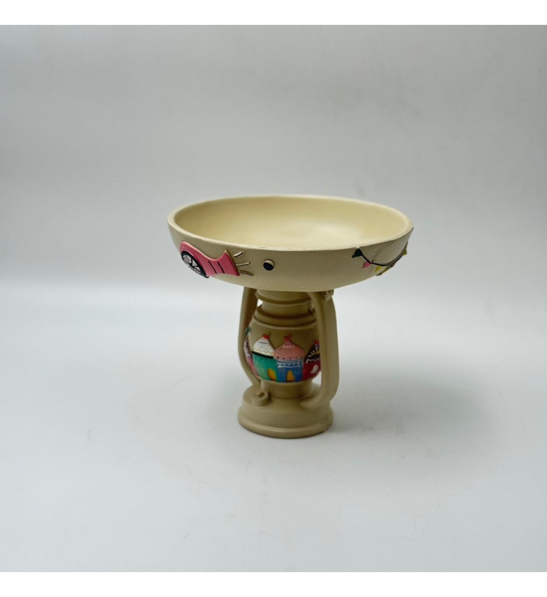 صحن ديكوري أنيق بتصميم مستوحى من الطابع الإسلامي،  17×17×19سم 