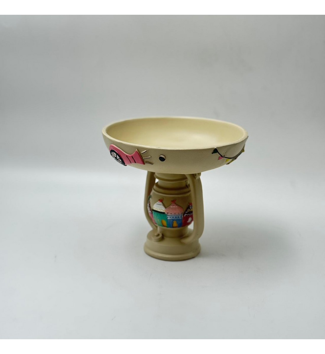 صحن ديكوري أنيق بتصميم مستوحى من الطابع الإسلامي،  17×17×19سم 