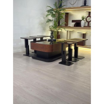 طقم طاولات  تقديم  ليون سنديان 7قطع  (منتج تفصيل )