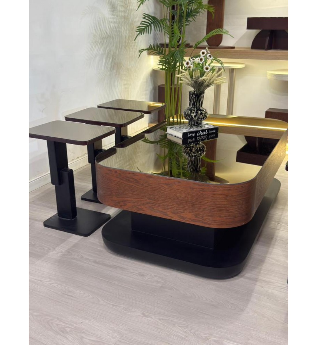 طقم طاولات  تقديم  ليون سنديان 7قطع  (منتج تفصيل )