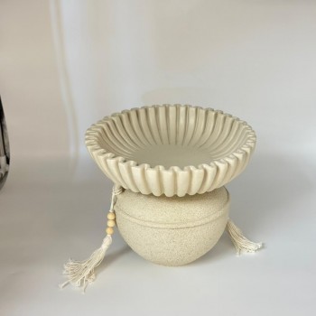  صحن ديكوري أنيق بتصميم فخم ولمسة عصرية  29×29×23سم 