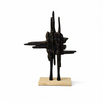 قطعة ديكور فنية بتصميم تجريدي جريء مستوحى من الخطوط الحرة والتكوينات المعاصرة 46×18×18سم 