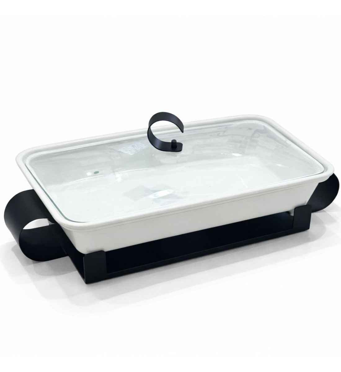 سخان بوفية صحن تقديم سيراميك لتسخين الطعام مزود بغطاء بتصميم فريد 37×25×11سم سخان بوفية صحن تقديم سيراميك لتسخين الطعام مزود بغطاء بتصميم فريد 37×25×11سم