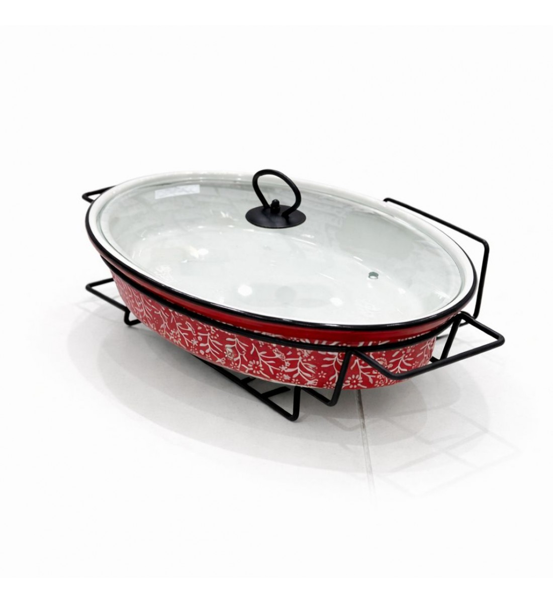 سخان بوفية صحن تقديم سيراميك لتسخين الطعام مزود بغطاء بتصميم فريد 37×25×11سم سخان بوفية صحن تقديم سيراميك لتسخين الطعام مزود بغطاء بتصميم فريد 37×25×11سم