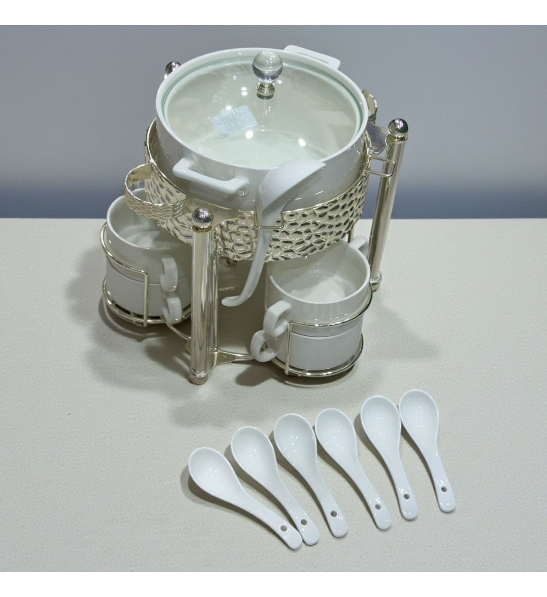 سخان شوربة / حساء فاخر سيراميك 16قطعه سخان شوربة / حساء فاخر سيراميك 16قطعه