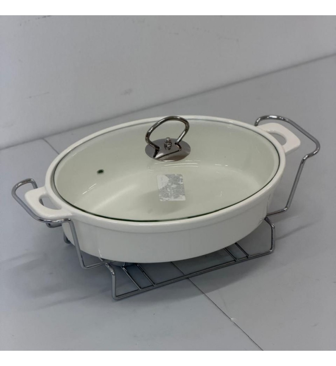 سخان بوفية صحن تقديم سيراميك لتسخين الطعام مزود بغطاء بتصميم فريد 22×10×18سم سخان بوفية صحن تقديم سيراميك لتسخين الطعام مزود بغطاء بتصميم فريد 22×10×18سم