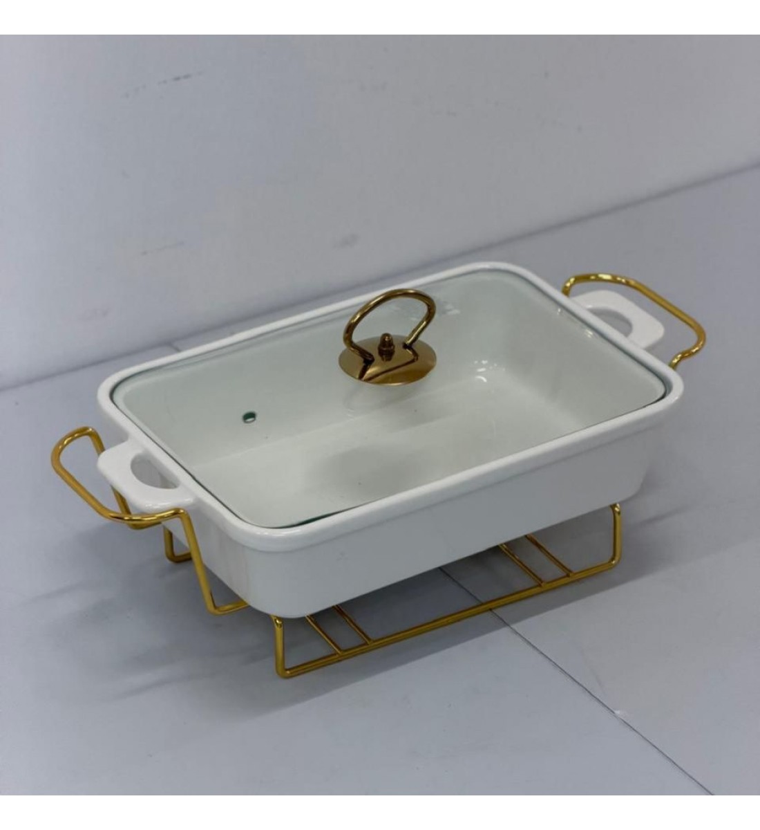 سخان بوفية صحن تقديم سيراميك لتسخين الطعام مزود بغطاء بتصميم فريد 26×19×10سم سخان بوفية صحن تقديم سيراميك لتسخين الطعام مزود بغطاء بتصميم فريد 26×19×10سم