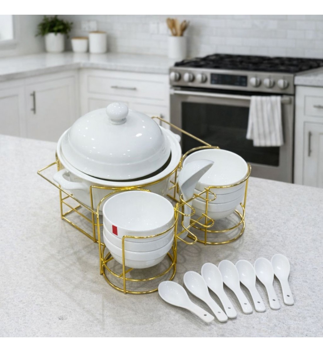 سخان شوربة / حساء فاخر سيراميك 16قطعه سخان شوربة / حساء فاخر سيراميك 16قطعه