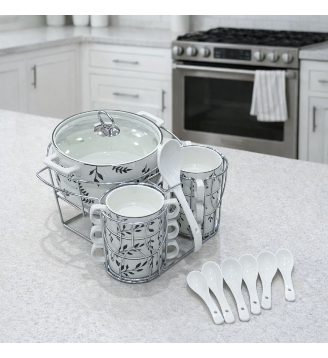 سخان شوربة / حساء فاخر سيراميك 16قطعه سخان شوربة / حساء فاخر سيراميك 16قطعه