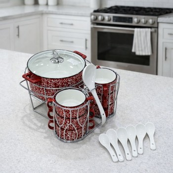  سخان شوربة / حساء فاخر  سيراميك 16قطعه 