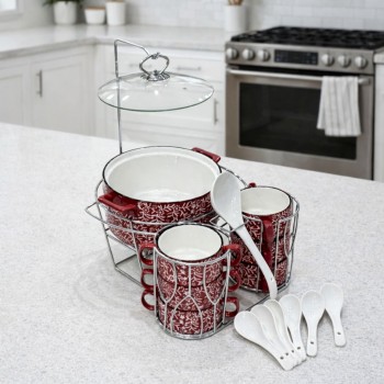  سخان شوربة / حساء فاخر  سيراميك 16قطعه 