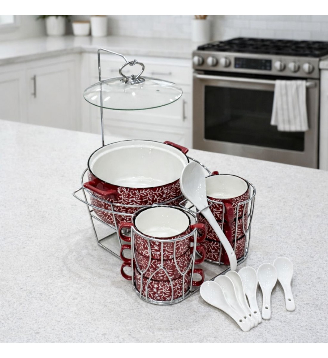  سخان شوربة / حساء فاخر  سيراميك 16قطعه 