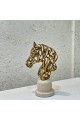 قطعة ديكور فنية فاخرة بتصميم نحتي مميز يجسّد رأس حصان بأسلوب تجريدي عصري،33×19×12سم