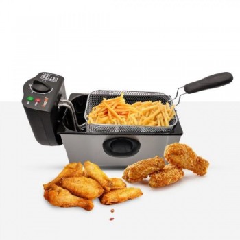 كولن مقلاة بزيت عميق 3 لتر  - 2000 واط - فضي وأسود 