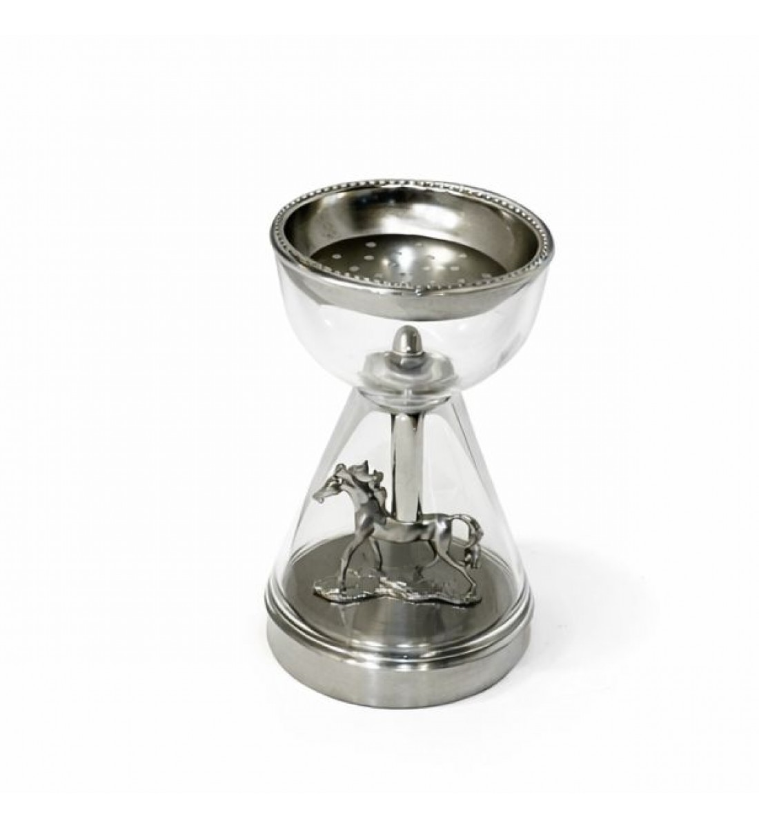 مبخره ديكور فاخرة بتصميم ساعة رملية أنيقة باللون الفضي، مصنوعة من زجاج شفاف مع تفاصيل معدنية راقية، 18×10×10سم مبخره ديكور فاخرة بتصميم ساعة رملية أنيقة باللون الفضي، مصنوعة من زجاج شفاف مع تفاصيل معدنية راقية، 18×10×10سم