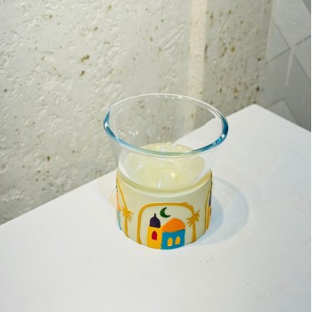 صحن زجاجي أنيق بتصميم ديكوري مستوحى من الطابع الشرقي،12×13×13سم 