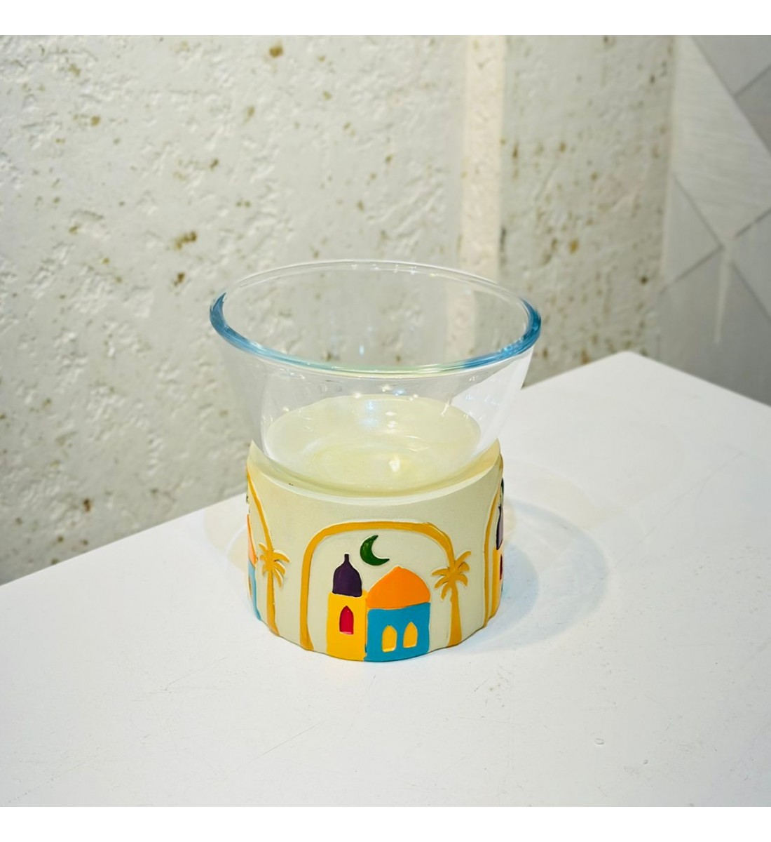 صحن زجاجي أنيق بتصميم ديكوري مستوحى من الطابع الشرقي،12×13×13سم 