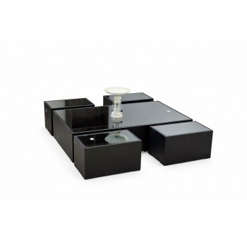 طقم طاولات قهوة عصرية بتصميم أنيق وبسيط، يتكوّن 5قطع 