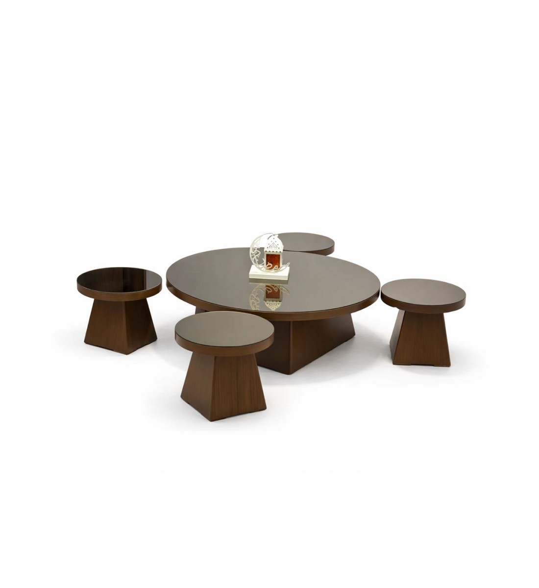 طقم طاولات قهوة عصرية بتصميم أنيق وبسيط، يتكوّن 5قطع طقم طاولات قهوة عصرية بتصميم أنيق وبسيط، يتكوّن 5قطع