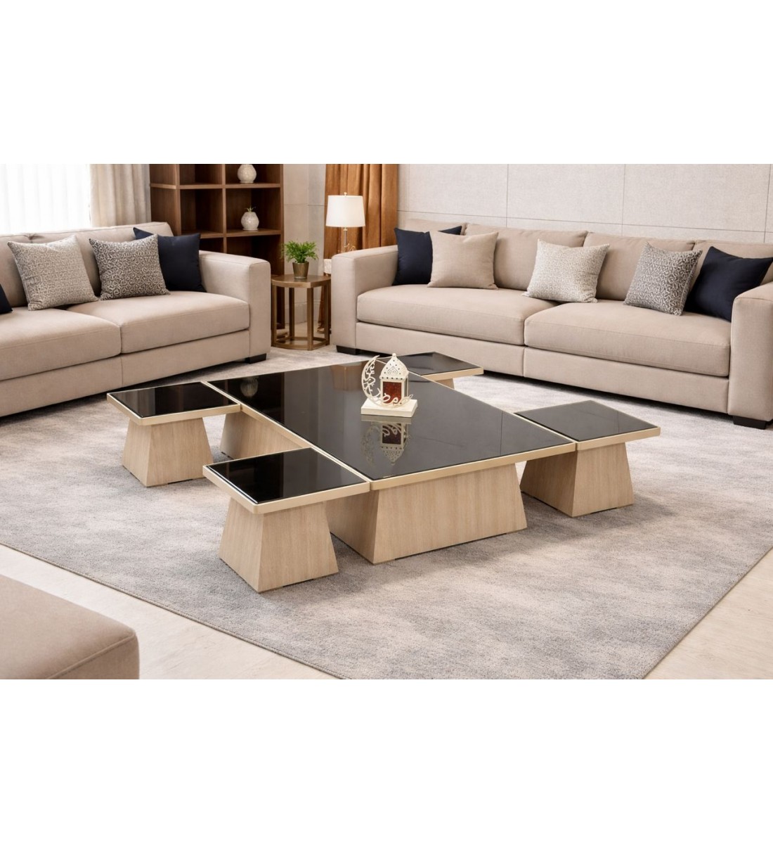 طقم طاولات قهوة عصرية بتصميم أنيق وبسيط، يتكوّن 5قطع طقم طاولات قهوة عصرية بتصميم أنيق وبسيط، يتكوّن 5قطع