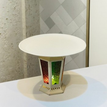 صحن ديكوري فاخر بتصميم أنيق يجمع بين البساطة والفخامة20×27×27سم 