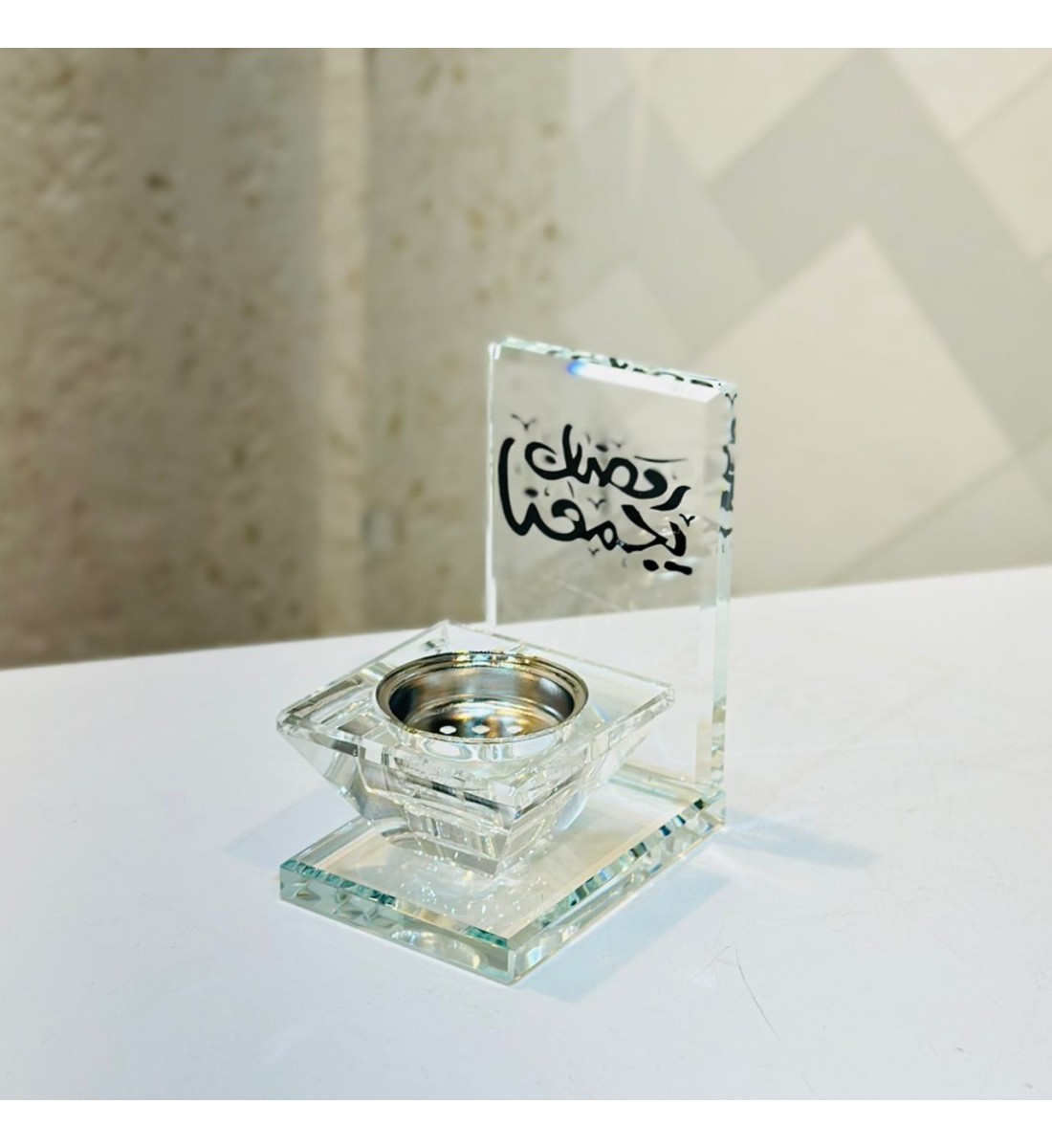 مبخرة كريستال فاخرة بتصميم أنيق وشفاف11×6×9سم