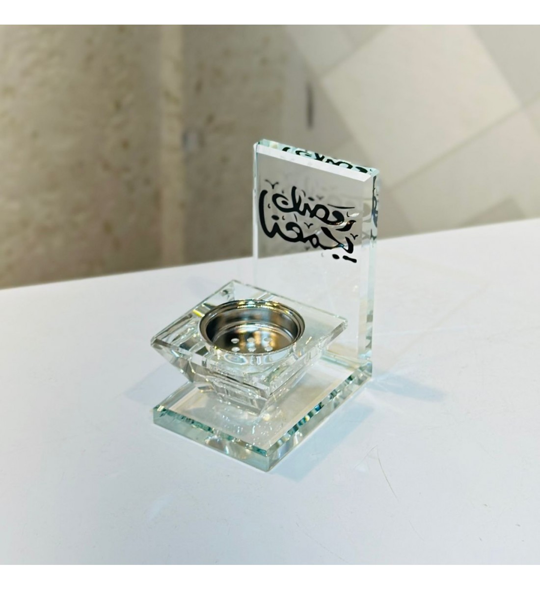 مبخرة كريستال فاخرة بتصميم أنيق وشفاف11×6×9سم