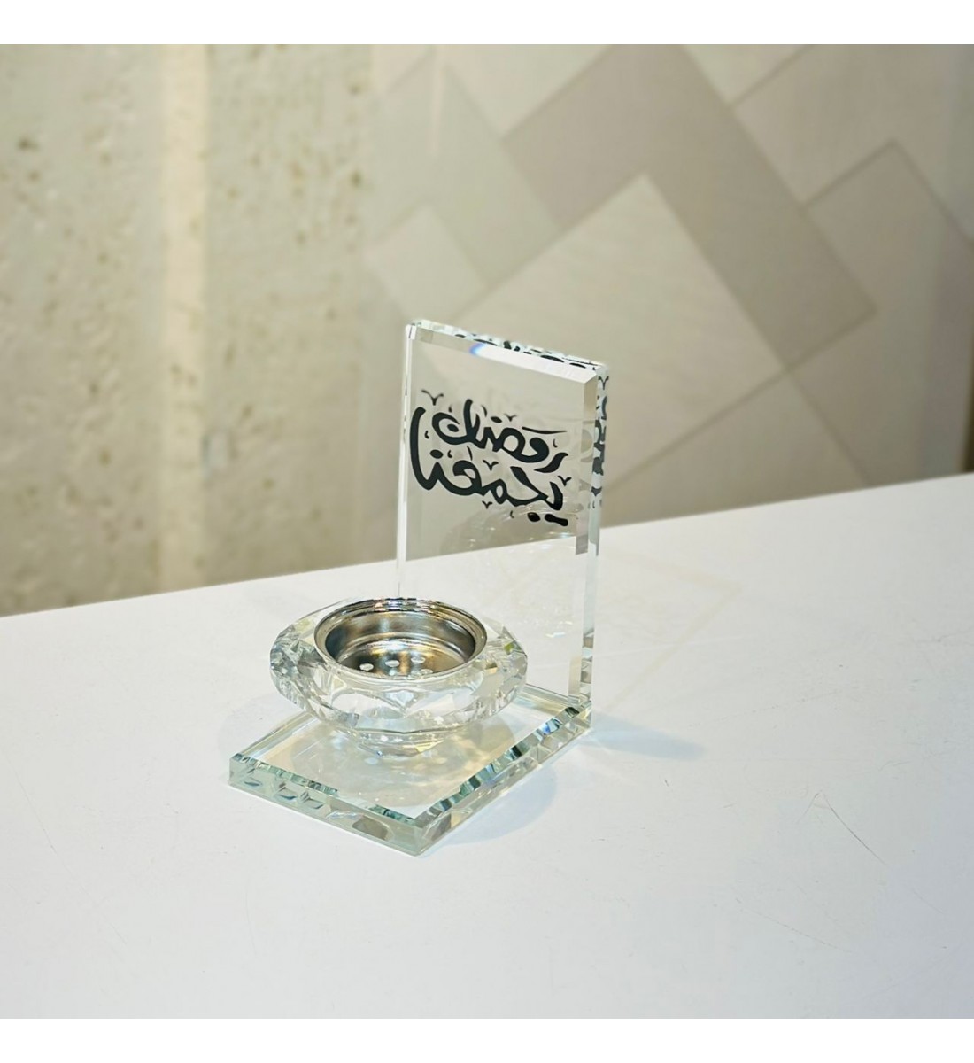 مبخرة كريستال فاخرة بتصميم أنيق وشفاف11×6×9سم