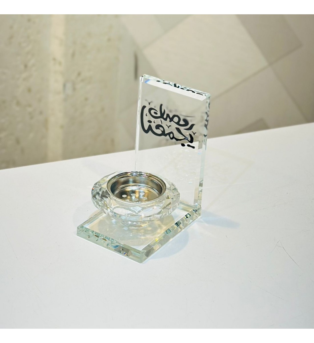 مبخرة كريستال فاخرة بتصميم أنيق وشفاف11×6×9سم