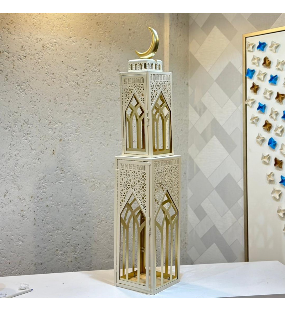 فانوس ديكوري فاخر بتصميم مستوحى من الطراز الإسلامي على شكل مئذنة أنيقة100SL سم 