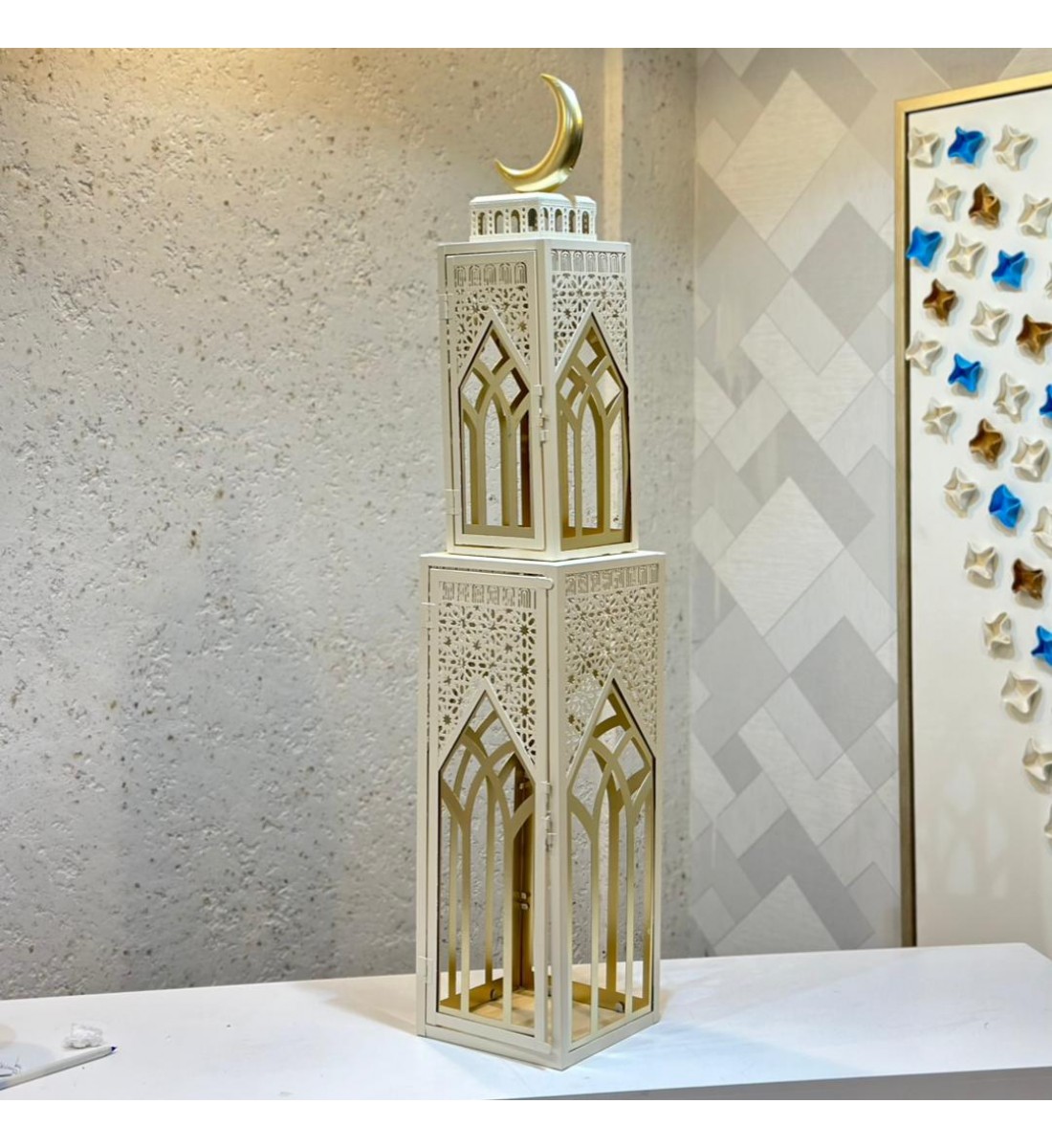 فانوس ديكوري فاخر بتصميم مستوحى من الطراز الإسلامي على شكل مئذنة أنيقة100SL سم 