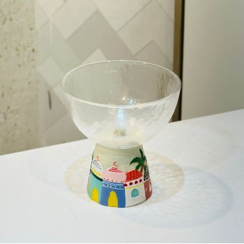 صحن زجاجي أنيق بتصميم ديكوري مستوحى من الطابع الشرقي،15×15×15سم 