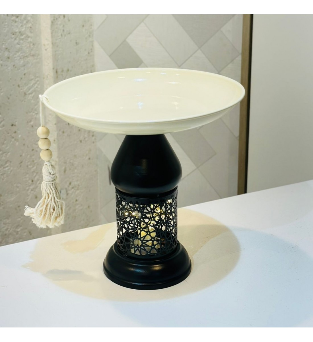  صحن ديكوري فاخر بتصميم أنيق يجمع بين البساطة والفخامة،25×25×25سم 