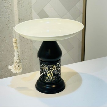  صحن ديكوري فاخر بتصميم أنيق يجمع بين البساطة والفخامة،25×25×25سم 