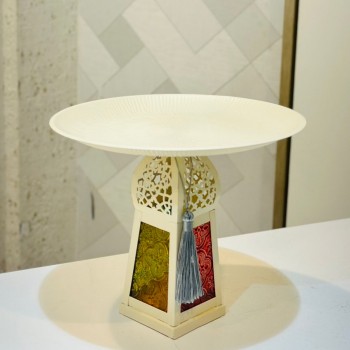 صحن ديكوري فاخر بتصميم أنيق يجمع بين البساطة والفخامة20×22×22سم 