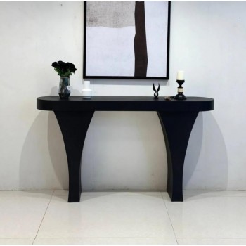  طاولة مدخل خشب مقوس  لون اسود 160×40×90سم 