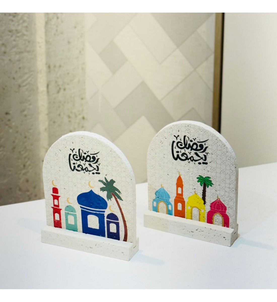 استند ديكور بعباره رمضان يجمعنا مكس عده اللوان 