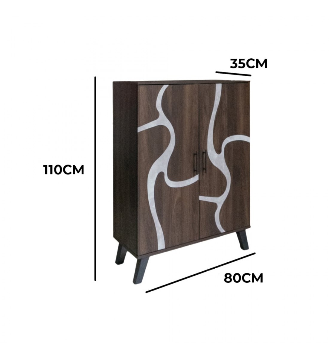 خزانة احذية بابين خشب ماليزي 5 أدوار - بني غامق ورصاصي خزانة احذية بابين خشب ماليزي 5 أدوار - بني غامق ورصاصي