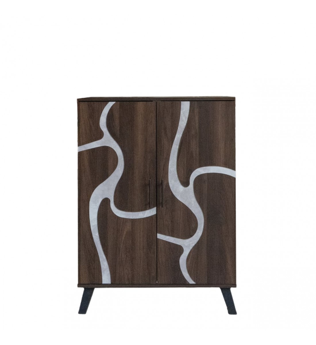 خزانة احذية بابين خشب ماليزي 5 أدوار - بني غامق ورصاصي خزانة احذية بابين خشب ماليزي 5 أدوار - بني غامق ورصاصي