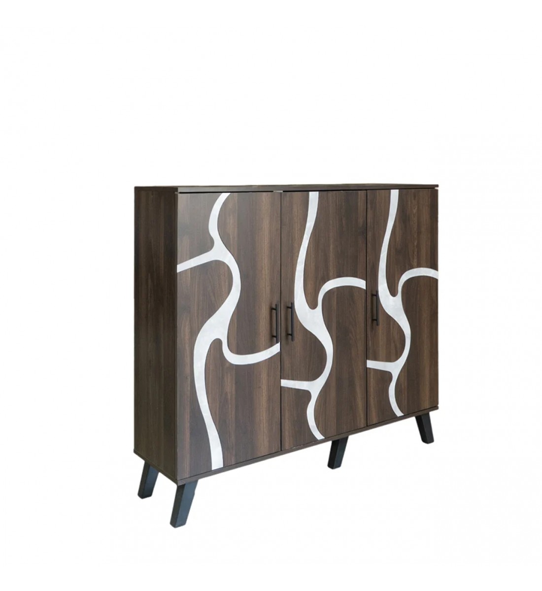 دولاب احذية 3 درفات خشب ماليزي 5 أدوار - بني غامق ورصاصي دولاب احذية 3 درفات خشب ماليزي 5 أدوار - بني غامق ورصاصي