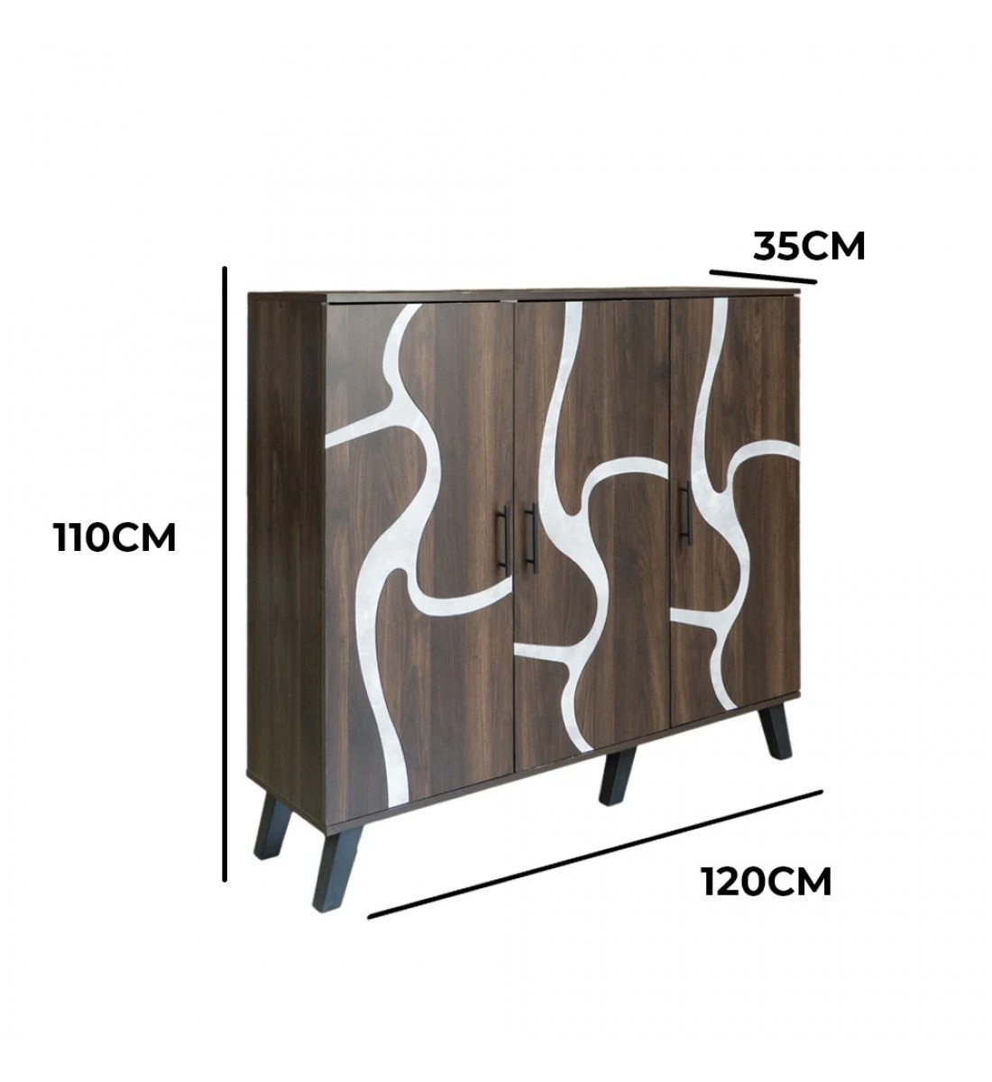 دولاب احذية 3 درفات خشب ماليزي 5 أدوار - بني غامق ورصاصي دولاب احذية 3 درفات خشب ماليزي 5 أدوار - بني غامق ورصاصي