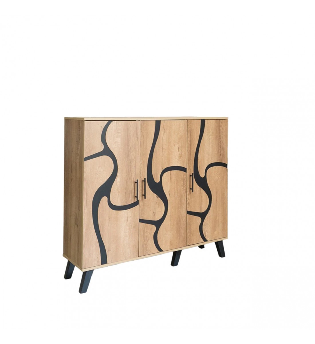 دولاب احذية 3 درفات خشب ماليزي 5 أدوار - بيج واسود دولاب احذية 3 درفات خشب ماليزي 5 أدوار - بيج واسود