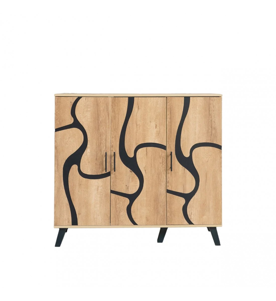 دولاب احذية 3 درفات خشب ماليزي 5 أدوار - بيج واسود دولاب احذية 3 درفات خشب ماليزي 5 أدوار - بيج واسود