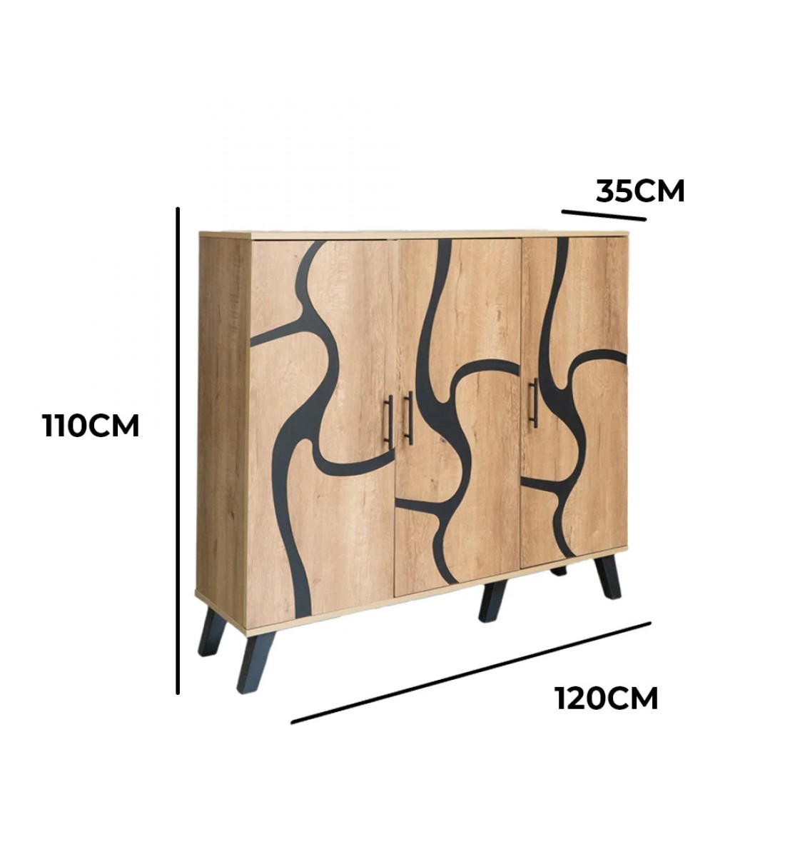 دولاب احذية 3 درفات خشب ماليزي 5 أدوار - بيج واسود دولاب احذية 3 درفات خشب ماليزي 5 أدوار - بيج واسود